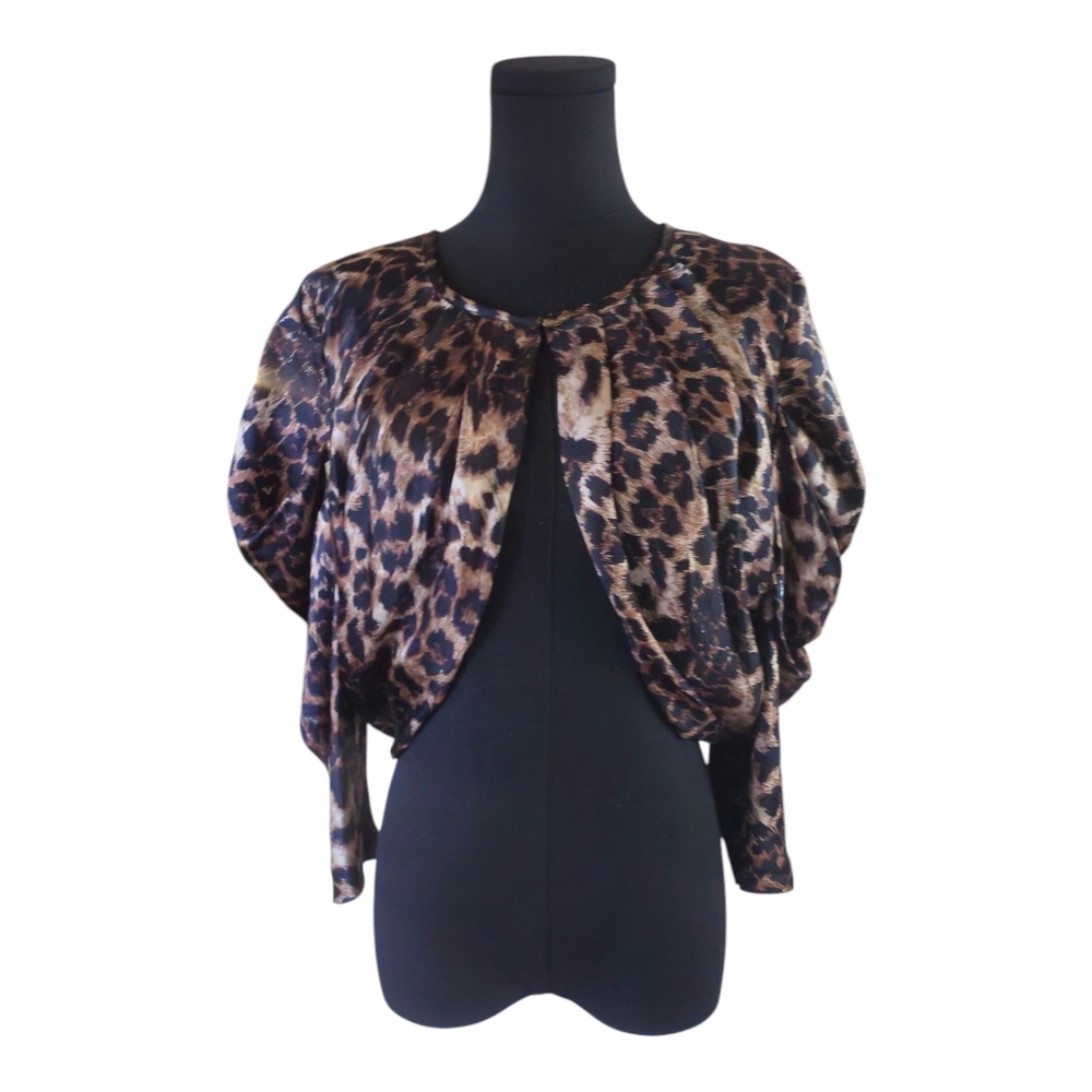 Haute Hippie Eisa Cheetah Print Drape Jacket – Size L – Made in USA